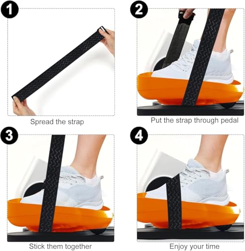 4 Pcs Pedal Straps, Leg Exerciser Foot Straps for Seniors, Anti-Slip Elastic Pedal Straps for Home Fitness, Pedal Exerciser Accessories for Low-Impact Workouts, Fitness Equipment