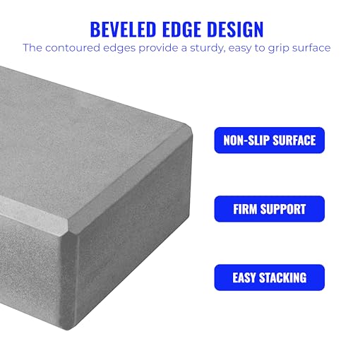 3 in Foam Bulk Yoga Blocks, 10 Pack - color: Cool Gray