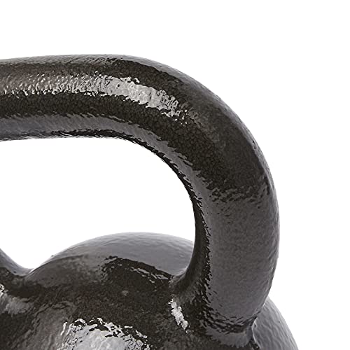 Amazon Basics Cast Iron Kettlebell for Strength Training, Textured Wide Handle, Black