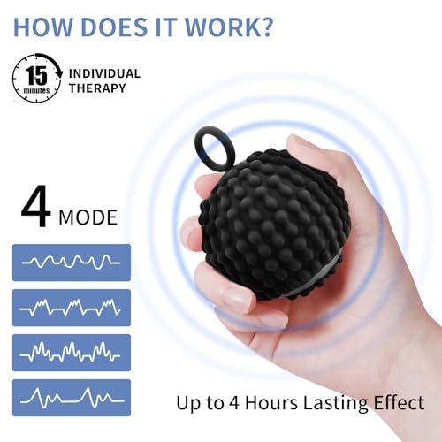 Physical Vibration Therapy Ball, Presents Gifts for Women | Rechargeable Vibrating Massage Ball 4-Speed Mode, Hand Therapy Balls, Relief Hand Tremors (Parkinson), Stress Relief