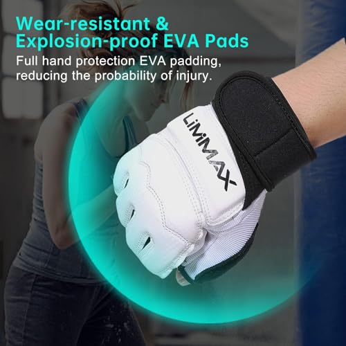 Kickboxing Sparring Gloves TKD Gloves for Men Women Half Finger Boxing Gloves Fighting Gloves Boxing Gloves for Punching Bag Training Gloves for Men Women Black - color: white, size: X-Small