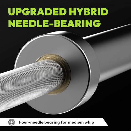 HANDBODE Olympic Barbell 6.5 ft/7 ft, 2 Inch Straight Womens Bars, 35 lb/45 lb Weight Bar, 1000 lb High-Capacity, for Weightlifting, Bench Press, Deadlift, Squat, Home Gym Strength Training - color: 7 ft Olympic Bar, 45 lb, 1000 lb, 30mm, Silver