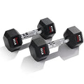 Sunny Health & Fitness Hex Style Dumbbell 5 LBS TO 50 LBS Chrome Handles, Hand Weight for Strength Training, Home Gym, Exercise, Workout Equipment Multiple Size Options - style: 6.8 KG / 15 LBS (Pair)