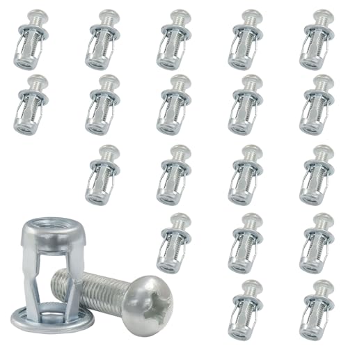 Hollow Wall Anchors, M8x30, 20 Pack | Heavy Duty Cavity Fixing Anchors, For Thin Walls/Aluminium Cladding Sheet/Steel Pipe/Iron Sheet/Hollow Plastic Sheet - size: M8 x 1.18"