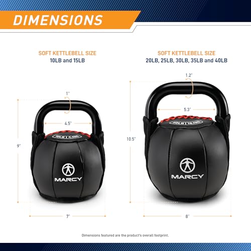 Marcy Strength Training Soft Kettlebell with Handle for Weightlifting, Conditioning, Strength and core Training 10 lbs - 40 lbs - style: Rouge - 10 LB