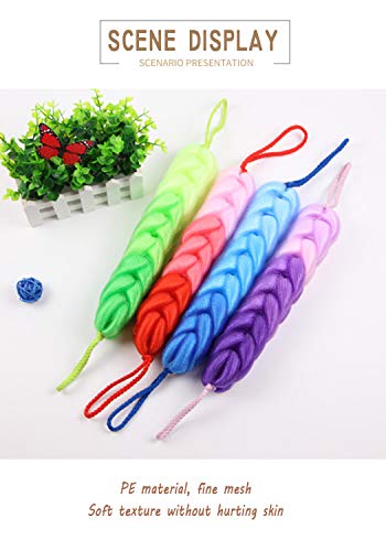 AARainbow 4 Packs Long Stretch Back Sponge with Rope Handles Back Scrubber Body Sponges for Bathing, Bath Shower Mesh Sponge Body Deep Cleaning for Men & Women (H-Gradient Color) - color: H-gradient Color