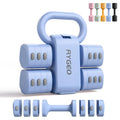 2-in-1 Adjustable Dumbbell Set for Women - 4 Levels (2.2lbs to 12.1lbs) - Home Gym Weights for Women at Home - Fitness Dumbbells - color: Blue