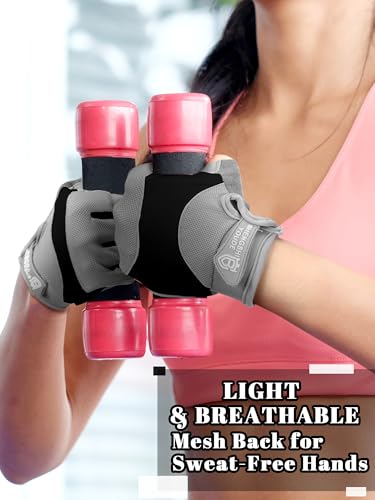 Fourluoo 3 Pairs Weight Lifting Gloves for Men Women, Gym Workout Gloves with Full Palm Protection, Breathable Anti-Slip Fitness Glove for Training, Cycling, Pull-ups, Medium - style: Bright Style
