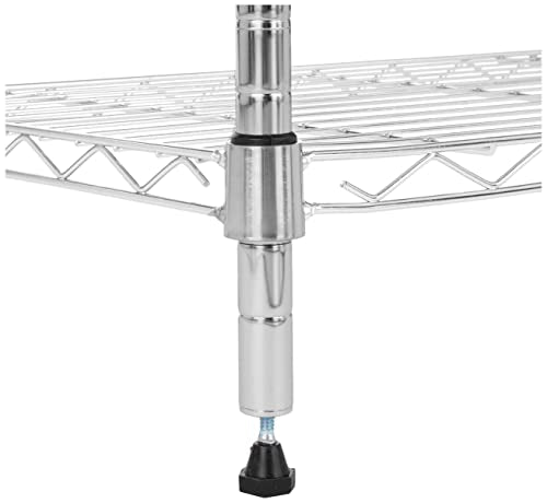 Amazon Basics 4-Shelf Adjustable Heavy Duty Steel Wire Rack Storage Shelving Unit for Kitchen, Garage, Easy Assembly, 350 lbs Per Shelf, 36" x 14" x 54", Chrome Silver - color: Chrome, size: 36" L x 14" W x 54" H, style: 4 -Shelf