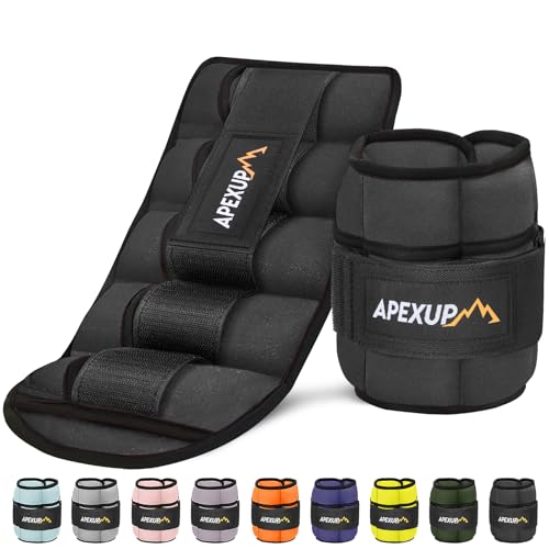 APEXUP Adjustable Ankle Weights for Women and Men, Modularized Leg Weight Straps for Yoga, Walking, Running, Aerobics, Gym, Physical Therapy - color: Black, size: 5 lbs x2