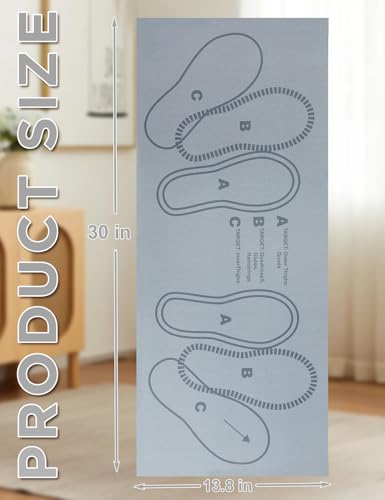 Squat Mat with Foot Position,Large Squat Target Pad 30'' X 13.8'',4mm Thickness Squat Mat Foot Positioning, Exercise Mat for Squats, Leg and Abdominal Workouts - color: Grey