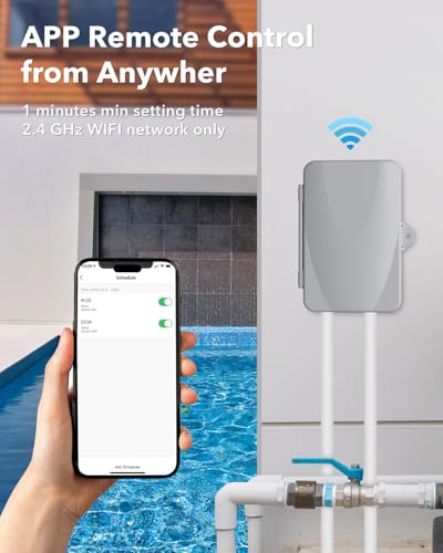 BN-LINK Pool Pump Timer, Heavy Duty Outdoor Smart Wi-Fi Timer Box, 2HP 40A Max, 120, 240, 277 VAC, for Pool Pump, Water Heater, Fans, SPA, Compatible with Smart Phone, Alexa, Google Assistant - style: WiFi
