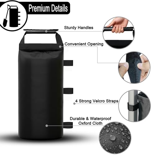 Canopy Weights Sand Bags for Weight Windproof Pop up Canopy Tent -(No Sand)-4 Pack-120LBS - color: Dark Black