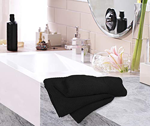 Utopia Towels 6 Pack Premium Hand Towels Set, 16 by 28 inches, 100% Ring Spun Cotton, Ultra Soft and Highly Absorbent 600GSM Towels for Bathroom, Gym, Shower, Hotel, and Spa, Black - color: Black, size: 6 Hand Towels