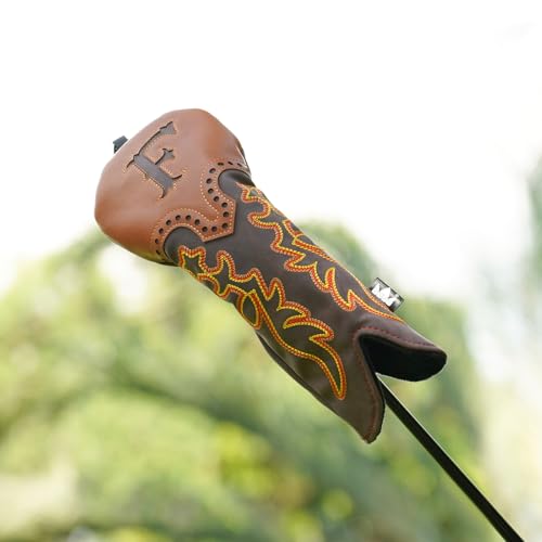 Craftsman Golf Cowboy Western Retro Brown Durable Golf Headcover Head Cover fits up to 460cc Driver for Fairway Wood Hybrids Rescue Putter Protector - style: Faiway wood head cover
