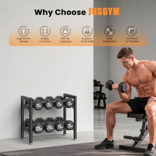 Upgraded Dumbbell Rack, 600LBS | 250LBS Heavy Duty Weight Rack for Home Gym, Weight Rack for Dumbbells & Kettlebells Organizer (Rack Only) - size: 2 Tier