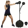 Free Standing Reflex Ball Speed Bag for Boxers and Fitness Enthusiasts - Adjustable Height 57.4"-75.9", PU Ball, Thicken Suction Cup Base