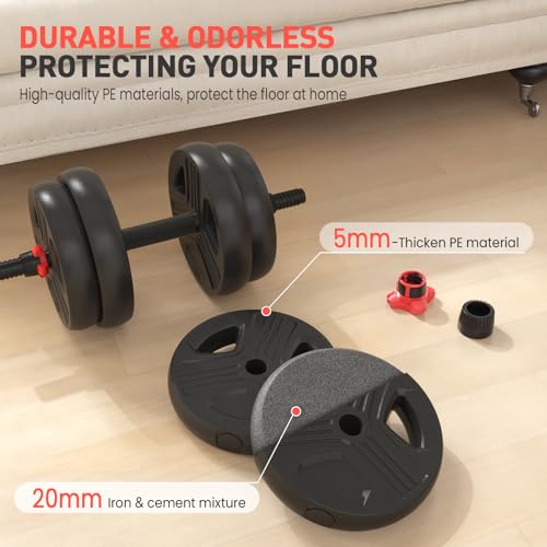 FDS4 Adjustable Dumbbell Set, 20/30/40/60/80 lb Free Weight Set with Connector, 3-in-1 Design for Dumbbell, Barbell, and Weight Plate Training, Home Gym Fitness Equipment for Men and Women - color: 30LB(15LB Pair)