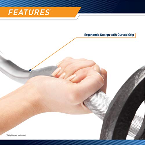 Marcy Hollow Curl Bar and Dumbbell Handle Set with Spring Collars - style: 1 inch Diameter