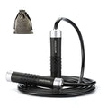 Weighted Jump Rope for Men Women - 1LB Heavy Jump Rope Weighted Skipping Rope for Adult Fitness Workouts Boxing Crossfit Cardio Weight-loss MMA, Non-Slip Aluminum Handles, Adjustable Length 9MM Solid PVC/Cotton Ropes - color: Black