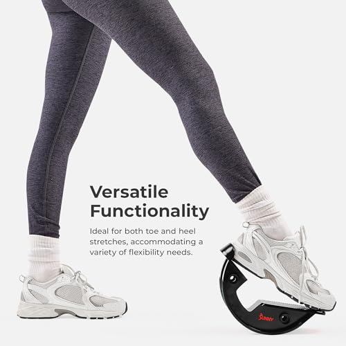 Sunny Health & Fitness Calf Stretcher and Foot Rocker for Plantar Tight Calves Relief Hamstring Ankle Strengthener Facetious Sling Stretch Fighter Stretching Device Mobility - style: Black