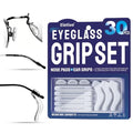 ELETIUO 30 Pcs Eyeglass Grip Set,3-in-1 Anti Slip Silicone Eyeglass Retainers with Nose Pads + Ear Grips+Temple Tips,Comfortable Eyeglass Holder for Glasses,Sunglasses&Reading Glasses,Clear