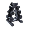 RitFit Rubber Coated Hex Dumbbell Set with Rack, 5-780LB for Home Gym Strength Training, Anti-Slip Knurled Handle, Hexagon Anti-Roll, Heavy-Duty Storage Rack - style: 60 LB Set (5-15LB)