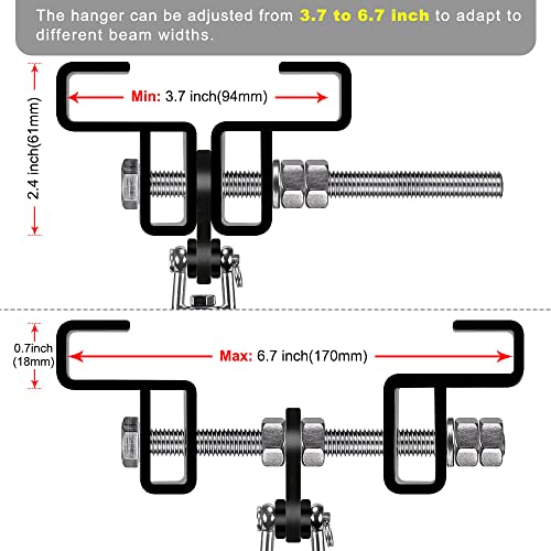 SELEWARE Heavy Duty Punching Bag Hanger and Beam Clamp for Boxing, Muay Thai, MMA - color: B. Beam Clamp with Swivel & Carabiner (1 Pack)