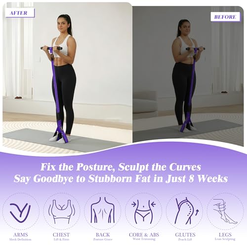 3-Tube Pedal Resistance Band w/Handles, 30/40LBS Sit Workout Gear | Home pedal puller for abs waist leg glutes core pilates training, portable gear for men women daily exercise - color: purple, size: 30lbs