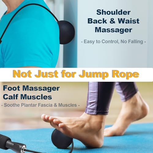 2 in 1 Jump Rope for Women Men and Kids - Tangle-Free Cordless Skipping Jump Rope with Ball Bearings and Foam Handles for Rapid Speed Fitness Workouts - color: Gray