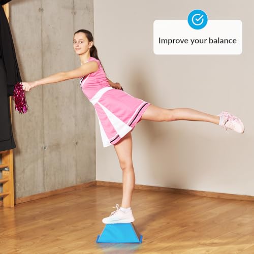 Stunt Trainer Stand for Cheerleading | Portable Cheer Balance Trainer | Stunting Flyer Practice Platform | Lightweight Gymnastics Balance Block | Cheerleading Equipment for Safe Skill Training - color: Blue