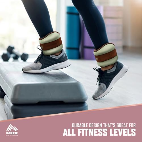 RBX Wrist & Ankle Weights Set, Adjustable Comfort Fit for Training & Toning - color: Pastel Green, size: 4lb (2lb Each)
