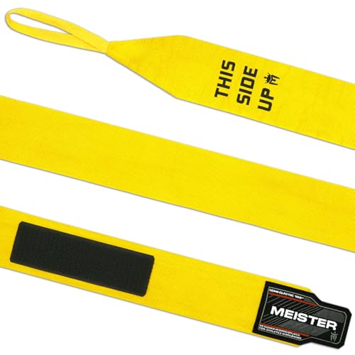 Meister Adult 180" Semi-Elastic Hand Wraps for MMA & Boxing (Pair) - color: Yellow