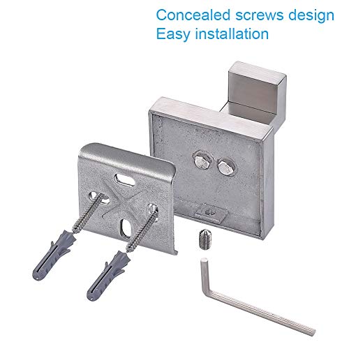 TASTOS Bath Towel Hooks Brushed Nickel, 4 Pack Stainless Steel Robe Coat and Clothes Hook, Heavy Duty Wall Hook for Bathroom & Kitchen, Modern Square Style Wall Mounted - color: Brushed Nickel, size: Square (4 Pack)