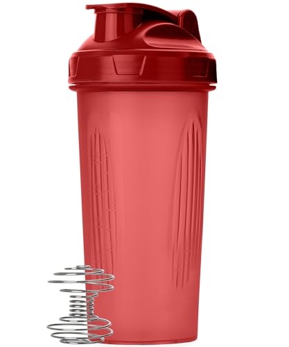 Mr. Pen- Shaker Bottles for Protein Mixes, 28 oz | Leak Proof Shaker Cups with Stainless Steel Wire Whisk Ball for Protein Shakes and Pre Workout - color: Red