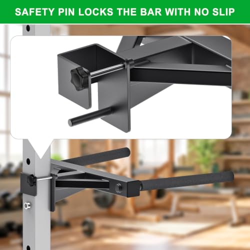 Dip Attachment for Power Cage with 5/8" or 1" Hole, Y-Shaped Dip Bar | Squat Rack Accessories with Non-Slip Foam Grips, Full Welded Steel, Power Rack Attachment for Home Gym Strength Training - color: D: Dip Bar Attachment(3x3 Rack, 5/8 & 1" hole)