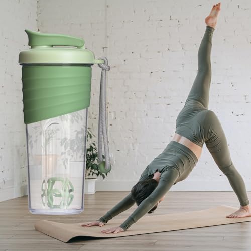 Shaker Bottle for Protein Mixes，24 oz，Protein Shaker Bottles with Whisk Ball, Mixer Bottle, Protein Bottle,Portable Pre Workout Whey Protein Drink Shaker Cup，Forest Green - color: Green