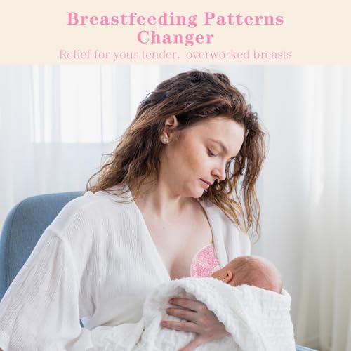 Hot/Cold Breast Gel Ice Packs Breast Cooling/Heat Pads Relief for Breastfeeding, Nursing Pain, Mastitis, Engorgement, Swelling, Plugged Ducts | Boost Milk Let-Down & Production,2 Pack (Pink) - color: Pink