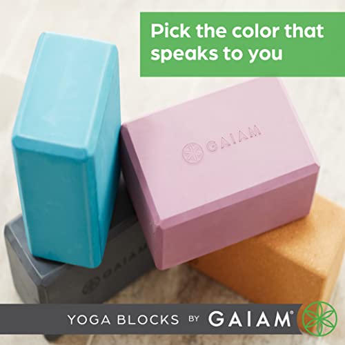 Gaiam Yoga Block - Supportive Latex-Free Eva Foam - Soft Non-Slip Surface with Beveled Edges for Yoga, Pilates, Meditation - color: Lagoon, style: 2 Blocks
