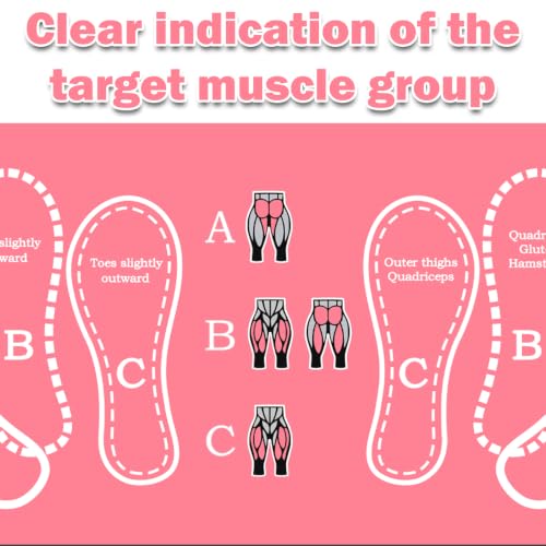 Anti-Slip Squat Mat, Squat Mat with Foot Position Sports Accessories for Home Workout, Anti-Slip & Shock-Absorbing Scientific Design Suitable for Home & Gym Use - color: Pink White