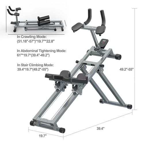 3-in-1 Spine Twist Stretcher & Stair Stepper & Waist Trainer, Multifunctional Trainer Adjustable Back Stretcher Machine for Lower Back Exercise, Core Activation & Full-Body Workout - color: Grey