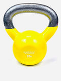 Vinyl Coated Cast Iron Kettlebell Weight - color: Yellow