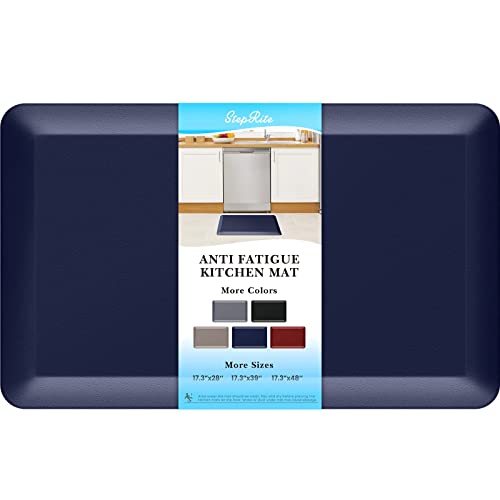 StepRite 4/5 Inch Thick Kitchen Mat Anti Fatigue Mat Kitchen Rugs Kitchen Decor Non-Slip, Stain & Water Resistant, Kitchen Mats Desk Mat for Kitchen, Office, Workshop, Blue, 17'' x 28'' - color: Blue, size: 28"L x 17"W x 0.8"Th