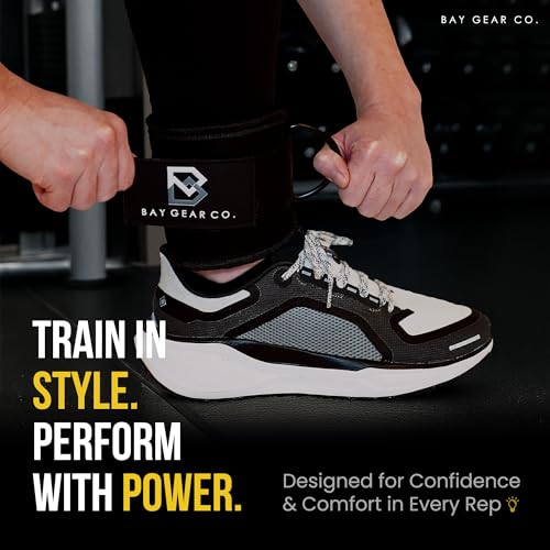 Bay Gear Co. Ankle Straps – Strong Hook and Loop System & Neoprene Padded for Cable Machine Glute Workouts, Slick Black Stainless Steel D Ring, Adjustable Fit, Different Design, Single/Pair. - color: Galaxy, size: Single