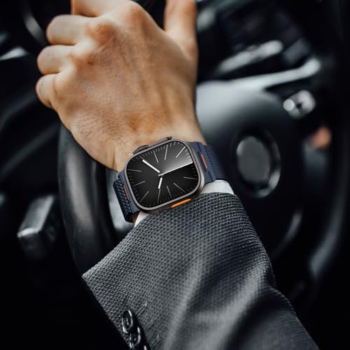 Milanese Loop Compatible with Apple Watch Ultra 3/2/1 Band 49mm 46mm 45mm 44mm 42mm, Magnetic Stainless Steel Strap Bands for iWatch Ultra SE 3/2/1 Series 11 10 9 8 7 6 5 4 3 2 Men, Dark Blue - color: Dark Blue