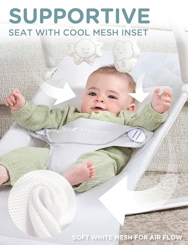 Baby Delight Alpine Deluxe Portable Bouncer | Infant | 0 – 6 Months | Driftwood Grey - color: Driftwood Grey