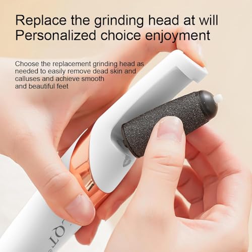 LQT® Electric Foot File – Rechargeable Callus Remover for Hard, Cracked Skin – At-Home Pedicure Kit for Smooth Feet (Men & Women) (White) - style: White