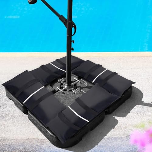 Umbrella Base Weight Sand Bags, 2 x 50 LBS Fillable Sand Bag for Umbrella Base, Cantilever Patio Umbrella, Trampoline, Outdoor Garden Backyard Furniture (Without Filler) - color: Basic model-2 pack（without sand）