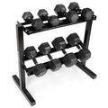 WF Athletic Supply Rubber Encased Hex Dumbbells with Rubber Grip Contoured Handle for Muscle Toning, Strength Building & Full Body Workout - color: t. 200LB Dumbbell Set w/ 2-Tier Rack (10LB, 20LB, 30LB, 40LB)