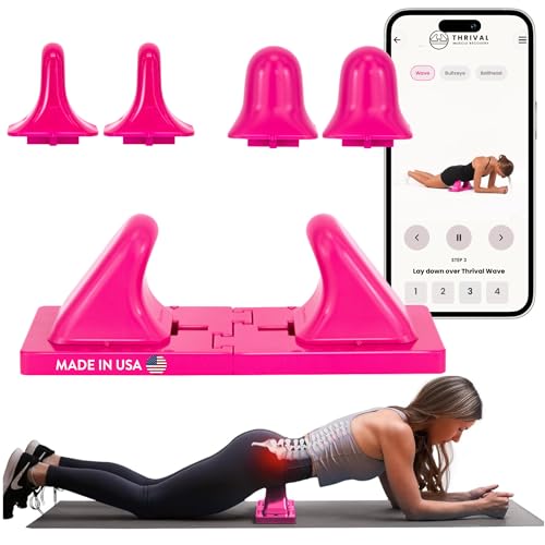 Thrival Deep Tissue Pro - Fully Adjustable Psoas, Back and Hip Flexor Muscle Release Tool with Thrival App for Targeted Routines, Deep Tissue, Trigger Point Massage (Pink) – Made in USA - color: Pink, size: Thrival Deep Tissue Pro